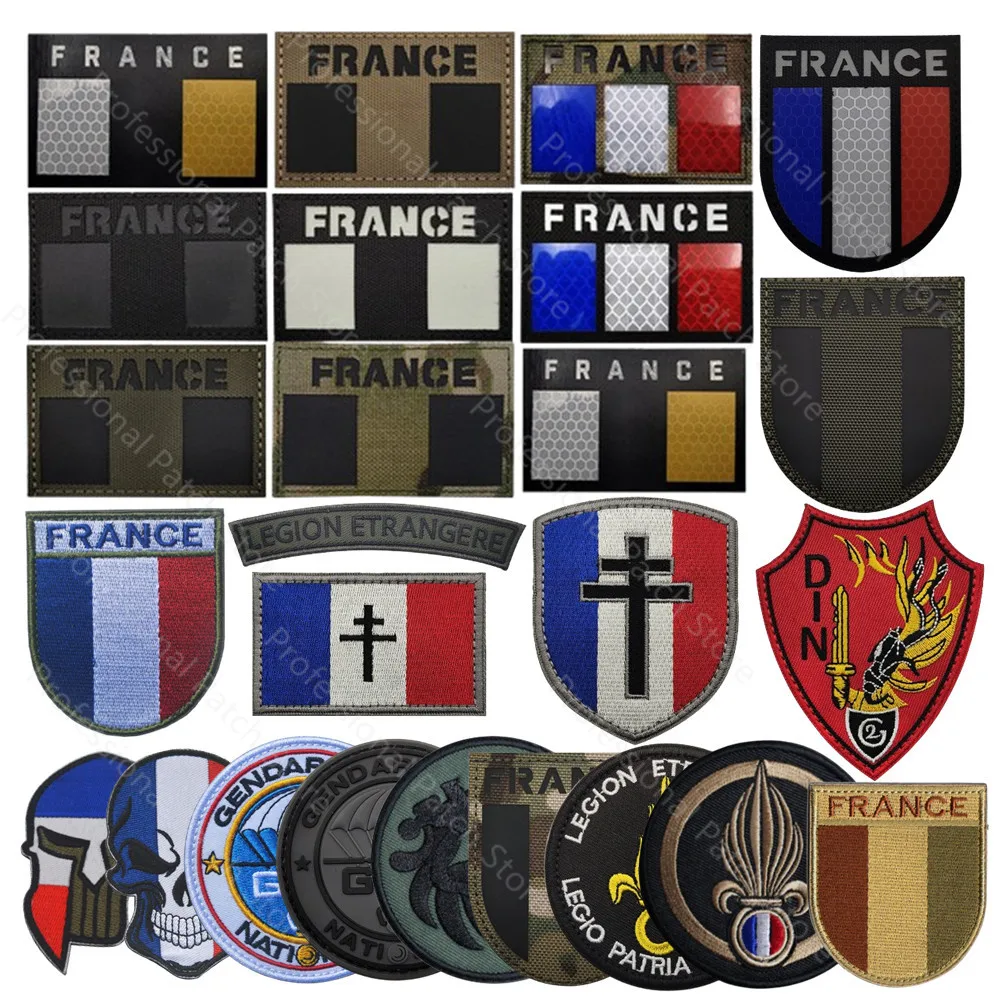 FR Francia Legione straniera francese Patch tattico ricamato Velcro Patch militare per abbigliamento accessori zaino braccialetto
