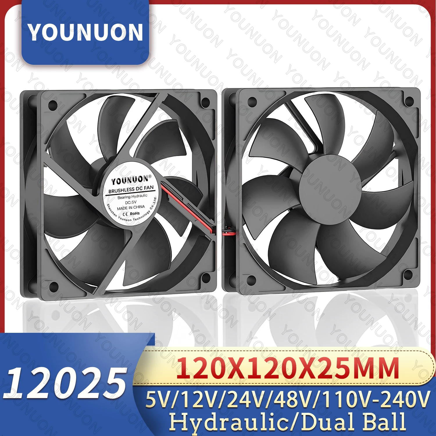 120mm 12cm 12025 Ventilatore 5V 12V 24V Ventilatore 120x120x25mm DC Senza Spazzole Ventilatore USB 2PIN PC Computer Raffreddatore