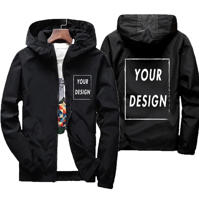 Logo personalizado de otoño para hombre impermeable cálido chaqueta viento casual ropa grande tamaño 7XL hombre verde negro rojo chaqueta al aire libre