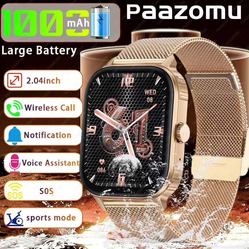 1000mAh Smartwatch für Herren & Damen mit HD-Bildschirm