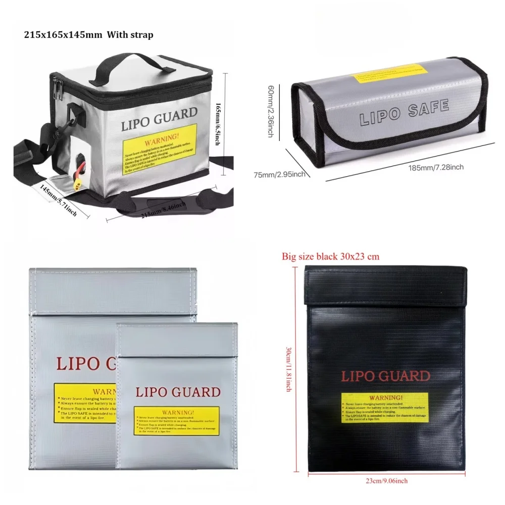 Batterie lithium, sac protégé contre les explosions, sac ignifuge, batterie RC LiPo de qualité supérieure, stockage multifonctionnel, sac de sécurité, 18 x 23 cm, 30 x 23 cm