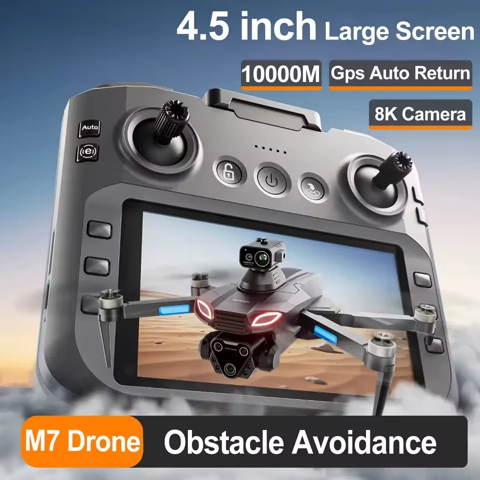 Neue M7 Drohne Bürstenlose 8K HD Kamera Fernbedienung mit Bildschirm Optischen Fluss Hindernis Vermeidung Faltbare Quadcopter Spielzeug 10000M