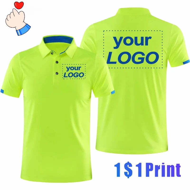 Schnell trocknendes Sport-Poloshirt, individuell bedrucktes Firmenmarkenlogo, lässiges Kurzarm-Poloshirt mit Poloprint, T-Shirt 4XL 2025