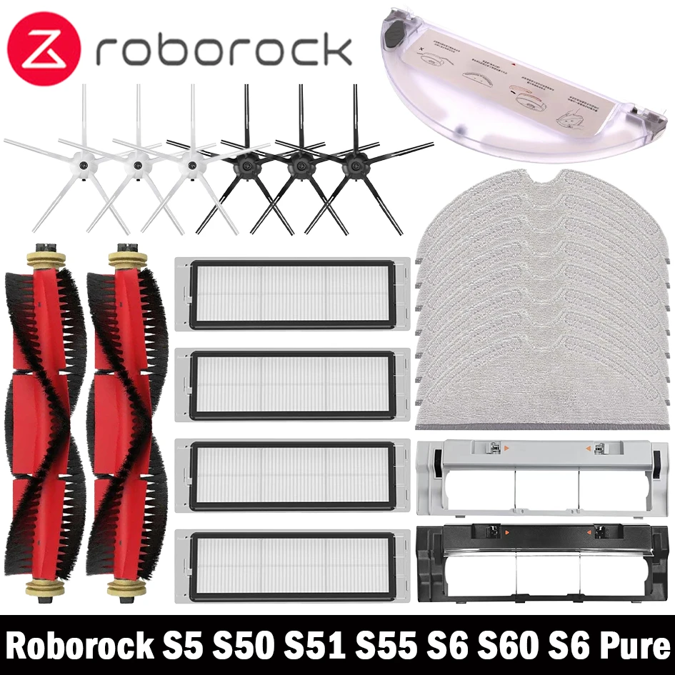 Pour Xiaomi Roborock S5 S50 S51 S55 S6 S60 S6 Reine aspirateur accessoires filtre HEPA serpillière tissu côté importants brosse pièces de rechange