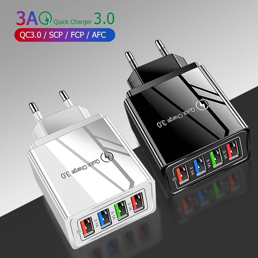 شاحن USB 4 بورتات QC 3.0 لآيفون 16 برو