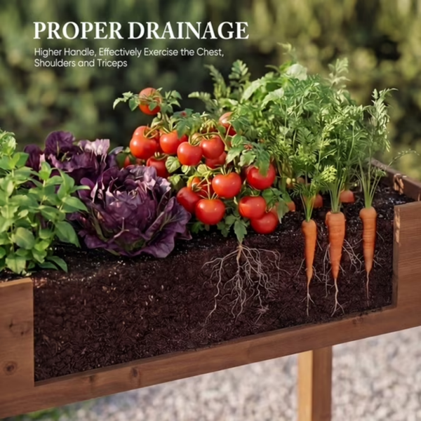 Cedar Planter mit Non-Woven Liner, Bodenentwässerung, 30 cm Höhe, 48 x 24 x 30 cm für Outdoor-Pflanzen, Brauntöne