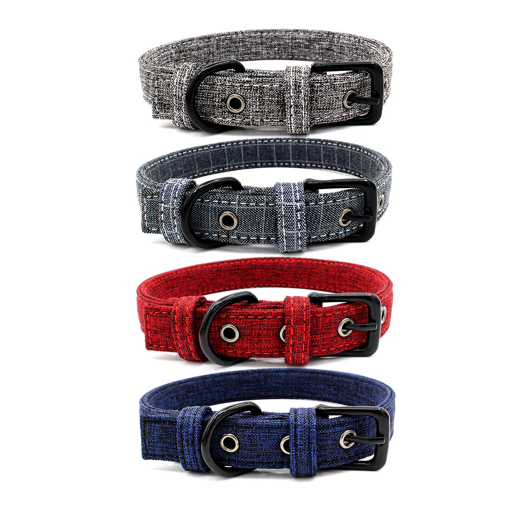 Collier pour chien coloré à double couche avec laisse de traction