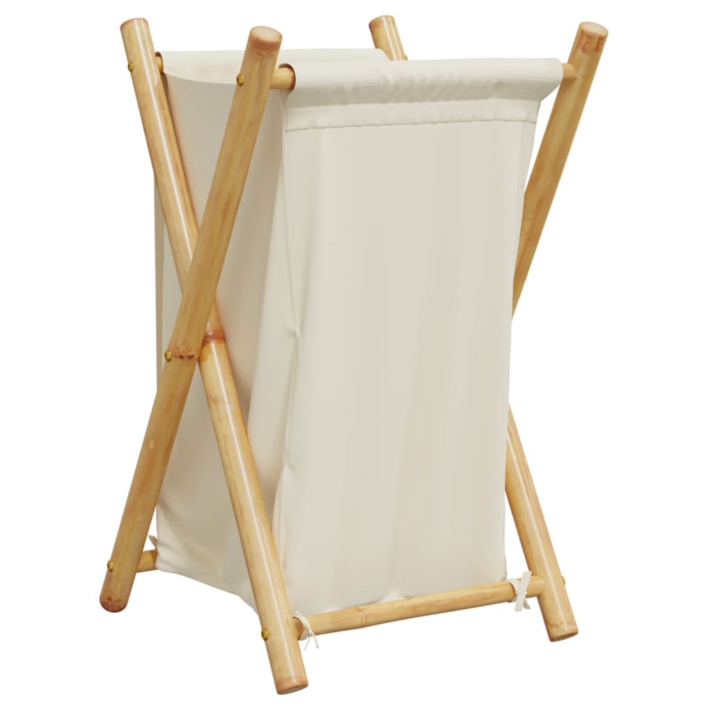 Wäschekorb Creme-Weiß 41,5x36x63,5 cm