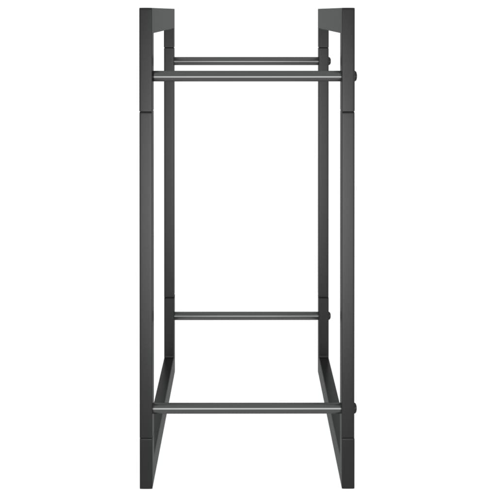 Kaminholzregal in Mattschwarz, 50 cm breit