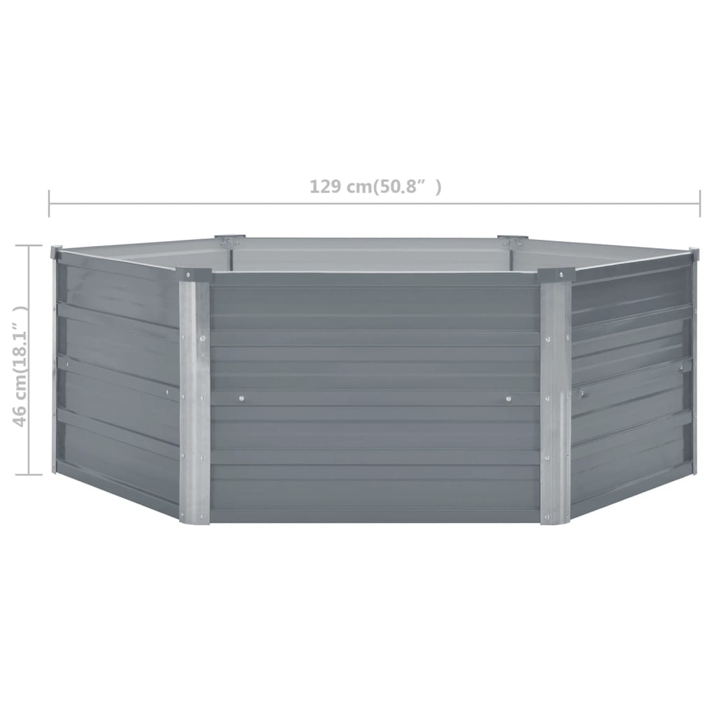Galvanisierter Hochbeetkasten 129 x 61 cm