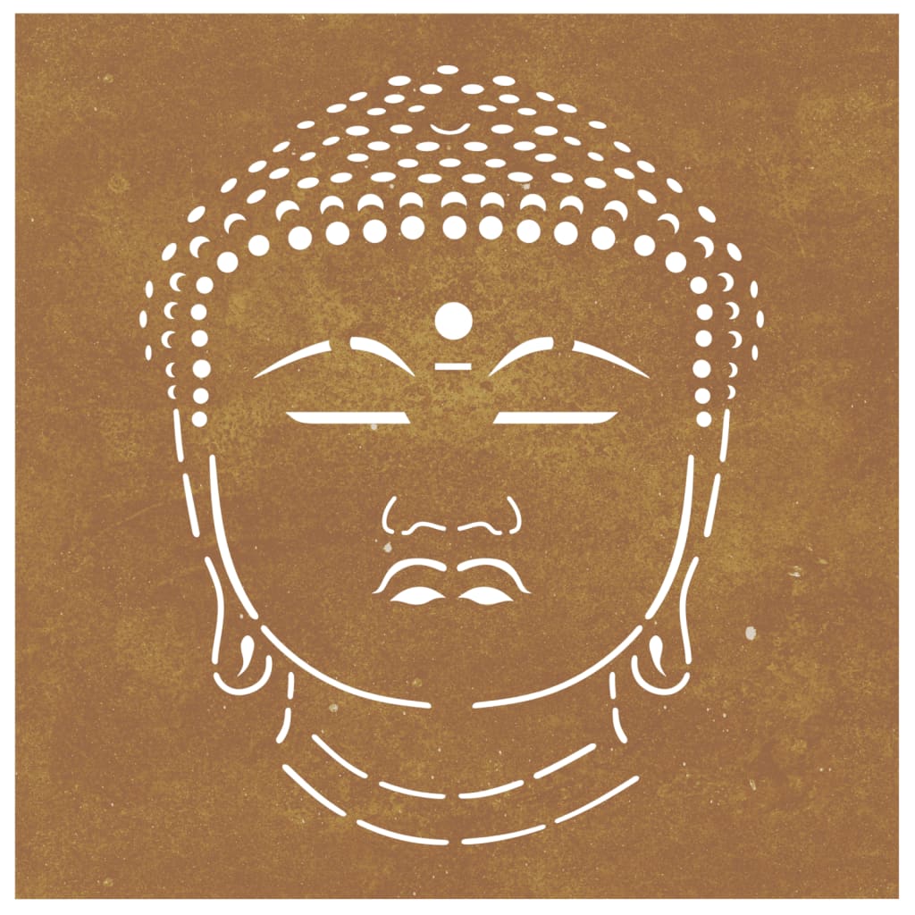 Gartenwanddeko Buddha-Kopf Cortenstahl 55x55 cm