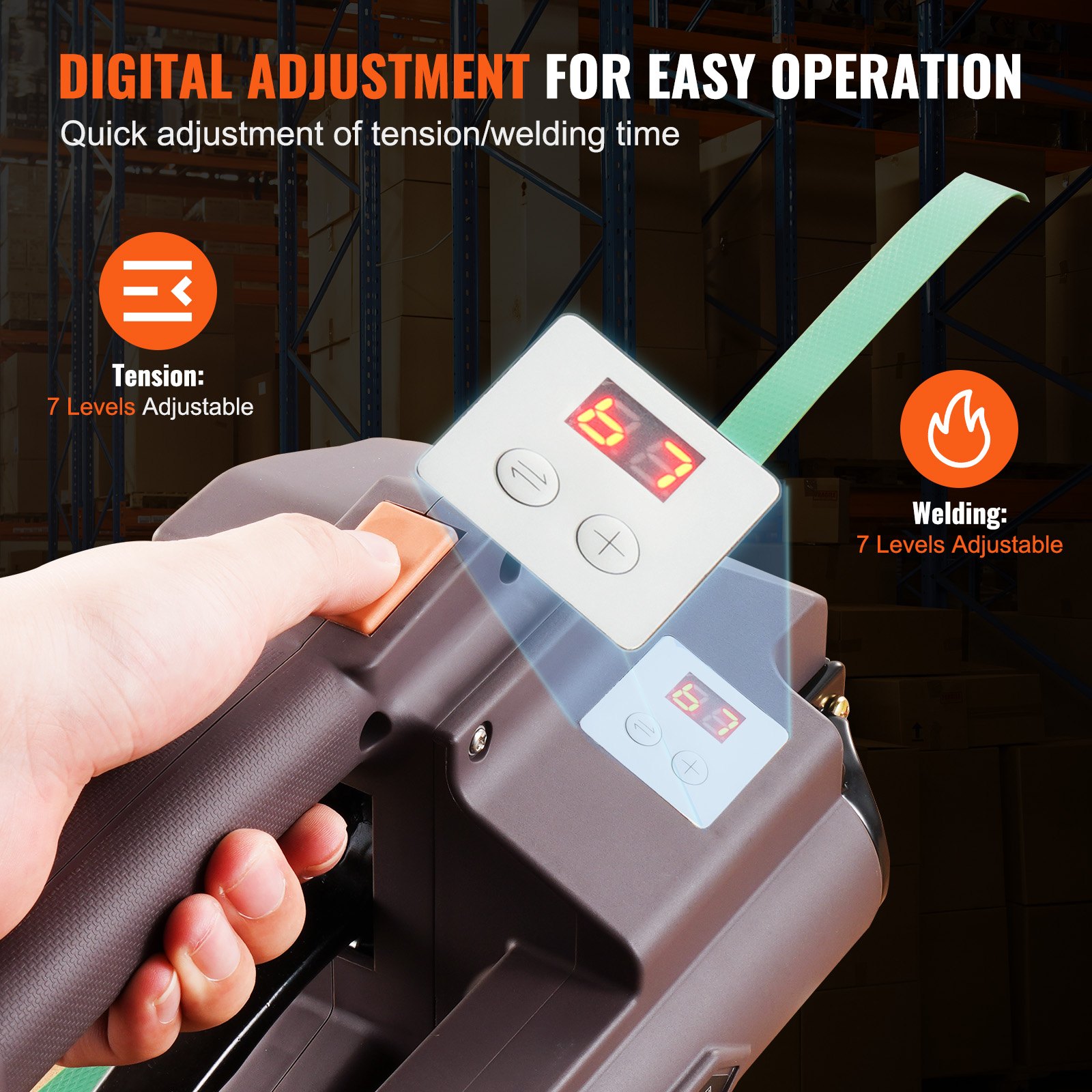 Automatische Elektroumreifungsmaschine für PP/PET 0.39'-0.75' Bänder