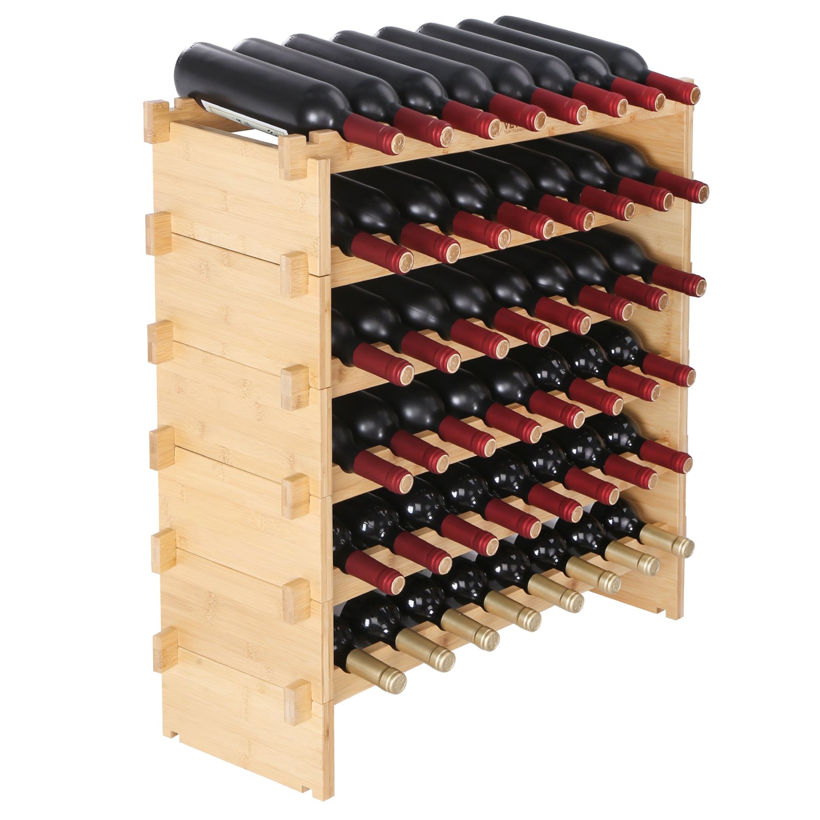 Stapelbares Bambus-Weinregal für 48 Flaschen