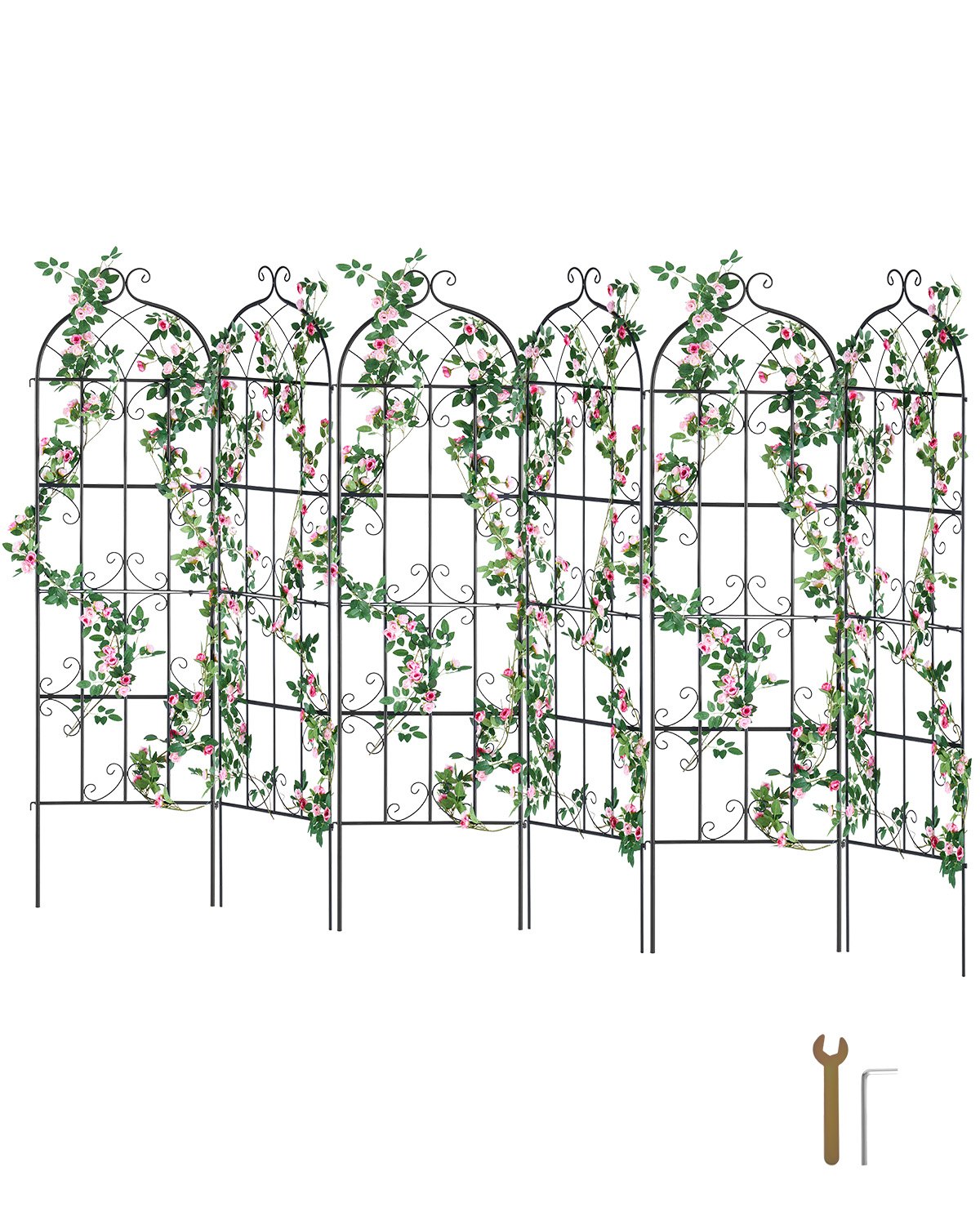 Rankhilfe für Kletterpflanzen, 51x180 cm, 6er-Set, Metallspalier