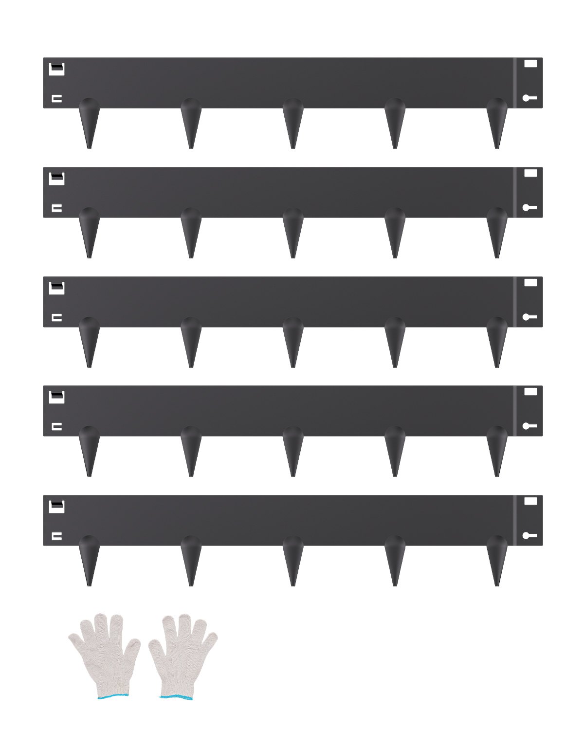 Rasenkante 5er-Set, 990x181x1,5 mm, verzinkter Stahl