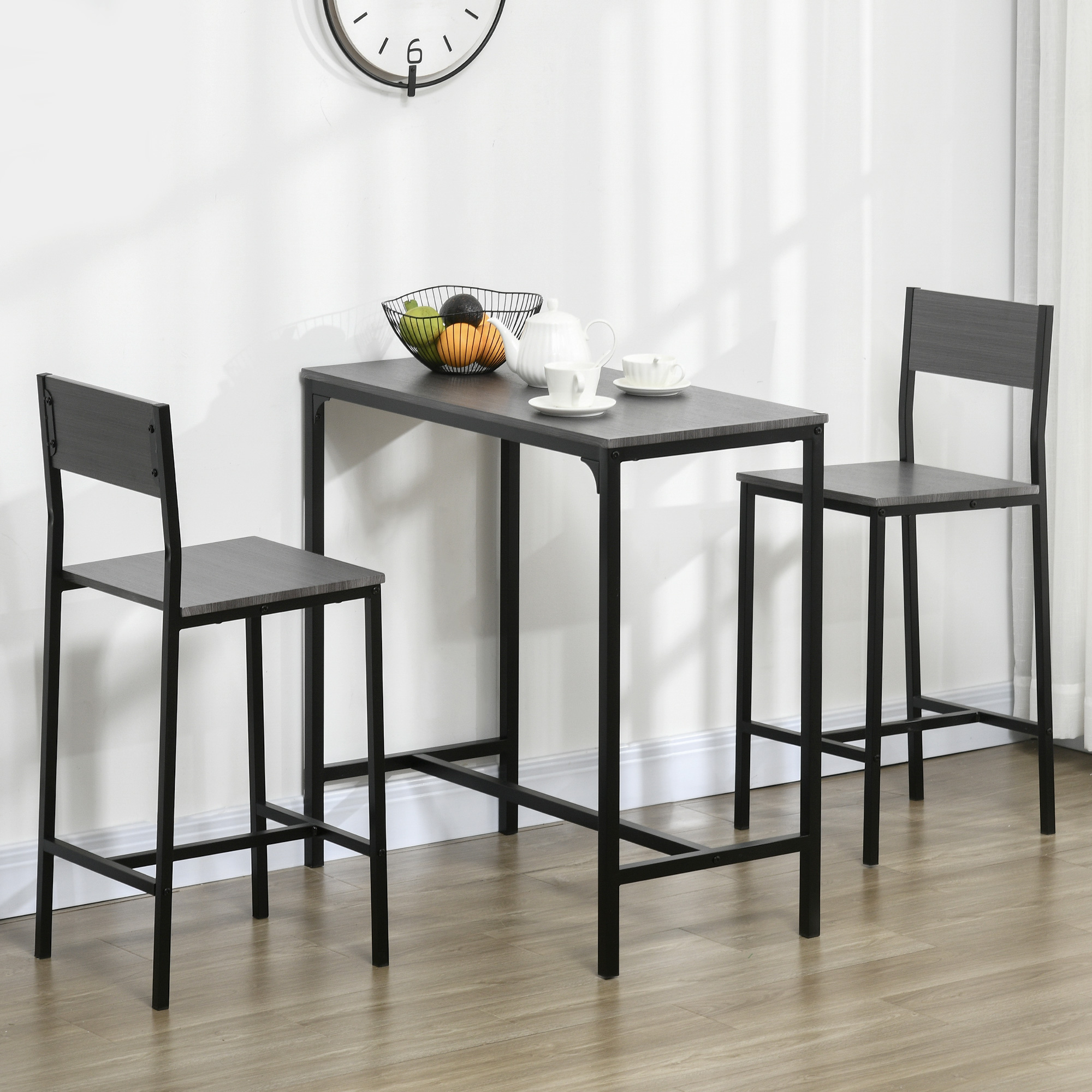 Industrieller Bar-Tisch und -Stühle Set für 2 Personen