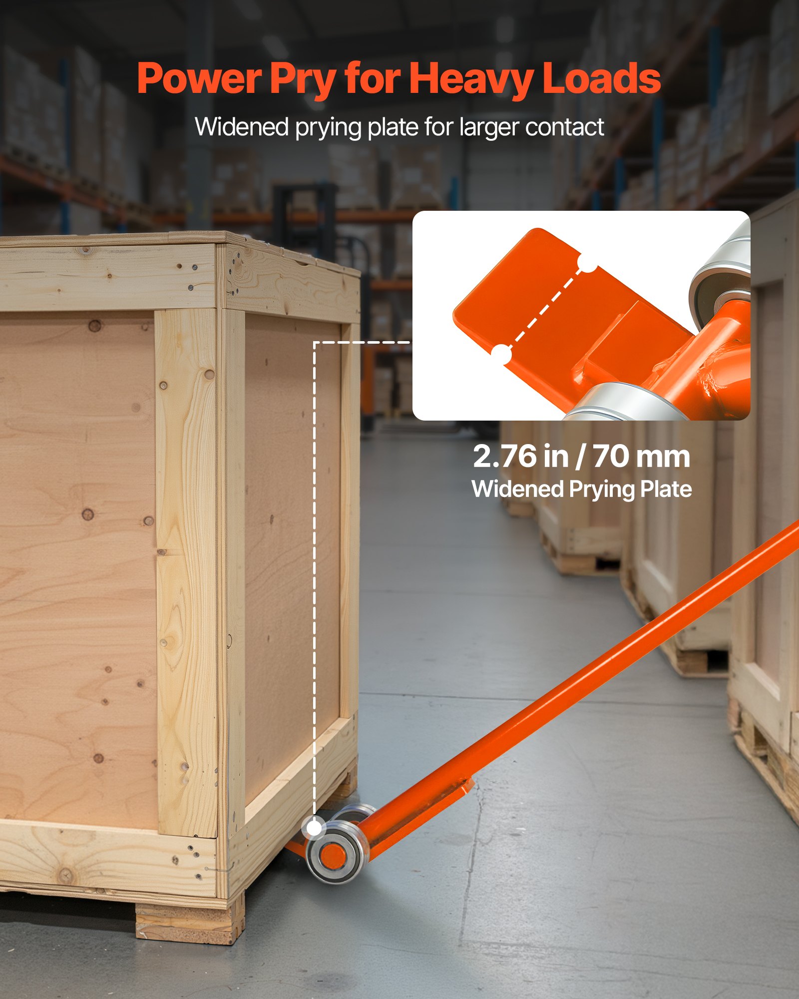 Prylever Bar, 11000 Lbs Tragkraft, 67 Zoll Kohlenstoffstahlgriff Hebelwagen, Prylever Bar Mit Rdern Fur Grosse Paletten, Schwere Gegenstnde, Beton