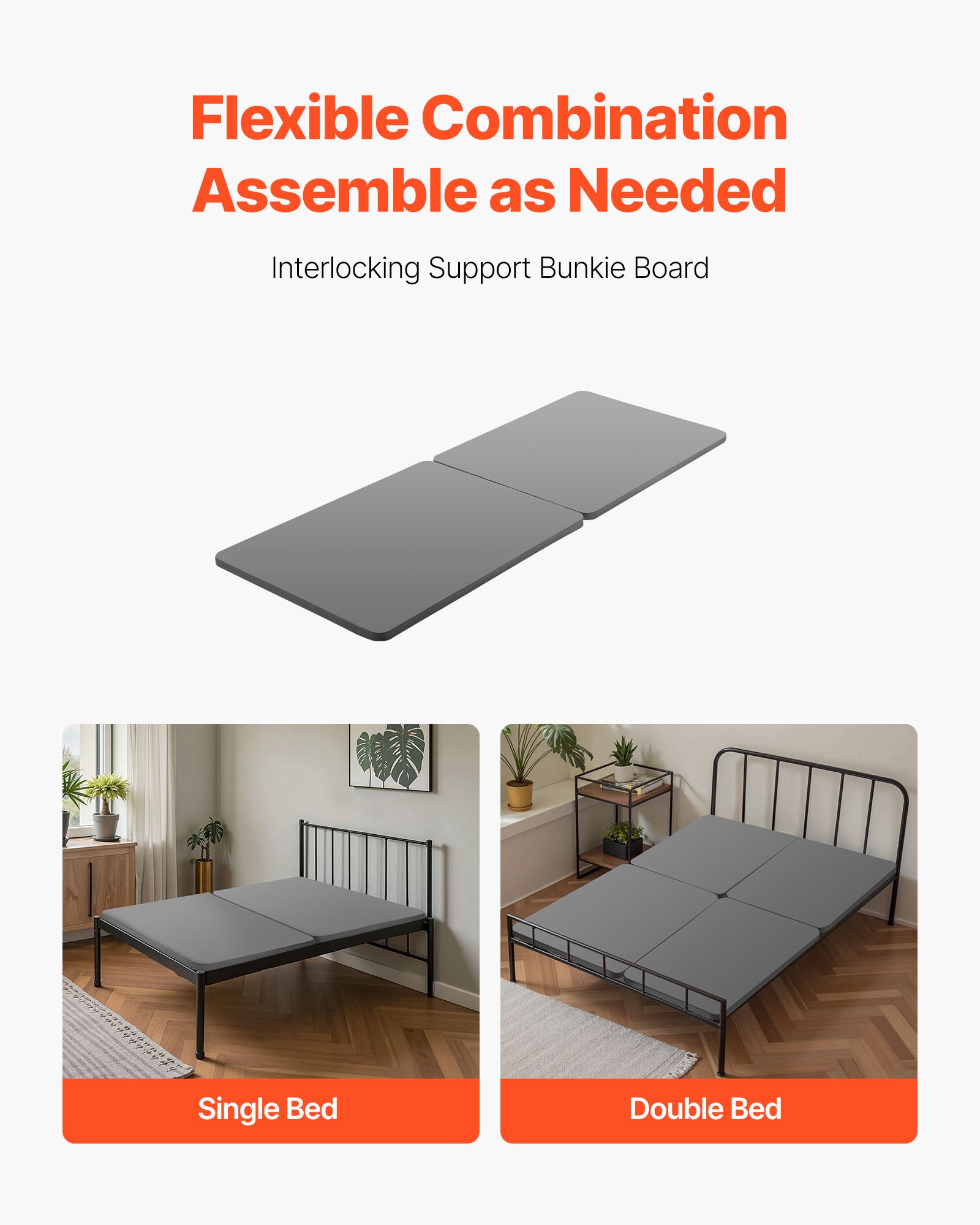 Full Size Bunkie Board, 1.5 In Bed Board Slats With 200D Oxford Cloth, Wooden Mattress Support For Full Size Bed, Easy Assembly Support Under Mattress