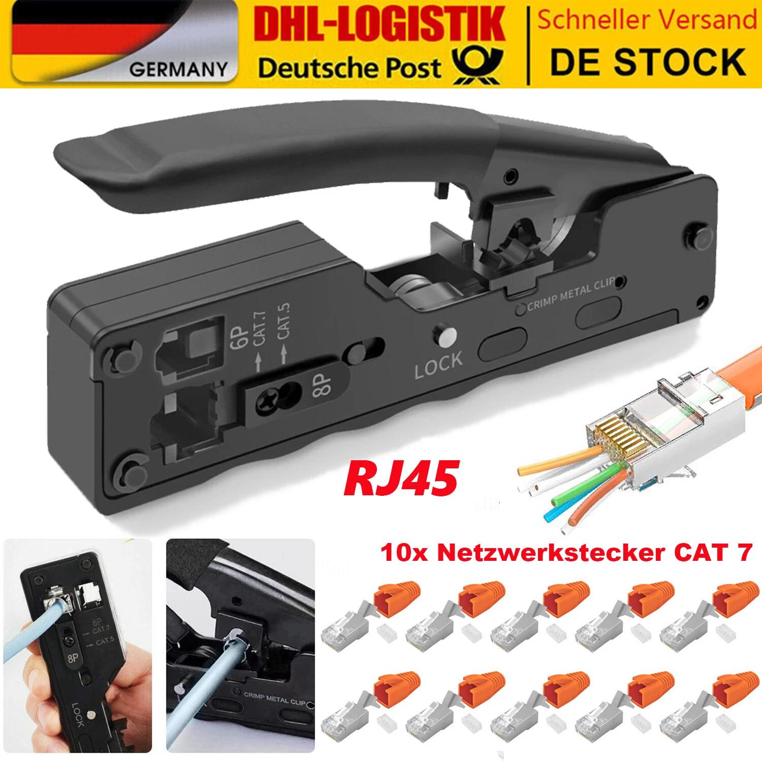 Support pan European shipping--RJ45 Crimping Tool Wire Stripping Cutting Vertical Crimping Network Cable Pliers With Through-hole Cat7 Cat6 Cat5 8P6P 