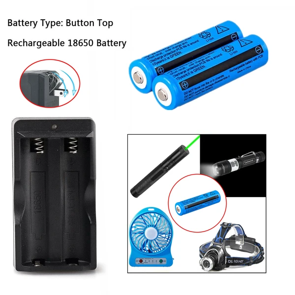 3000mAh 3.7V wiederaufladbare Li-Ion Batterien für Taschenlampe & Laser, Dual-Lader