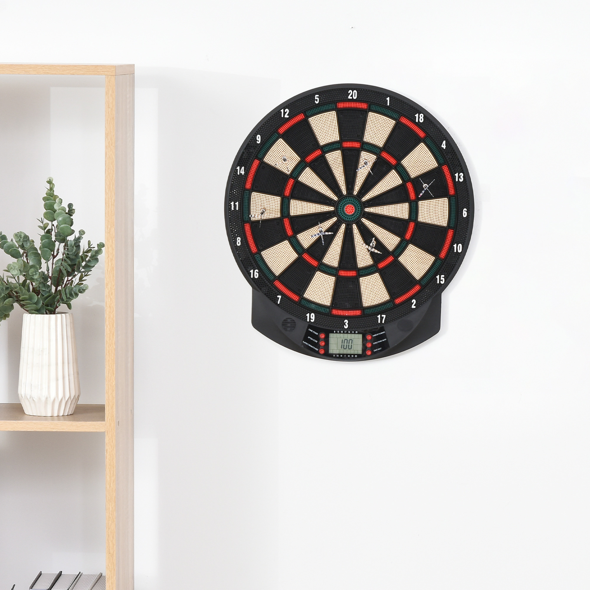 Elektronische Dartscheibe mit 6 Darts und 30 Dartköpfen