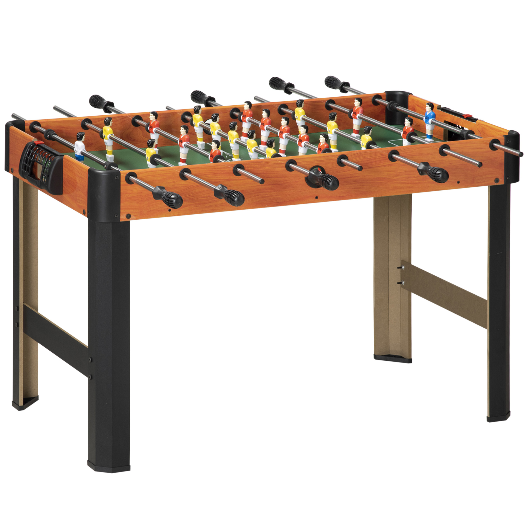 Tischkicker-Set mit 2 Bällen, Punkteanzeige, MDF und Metall