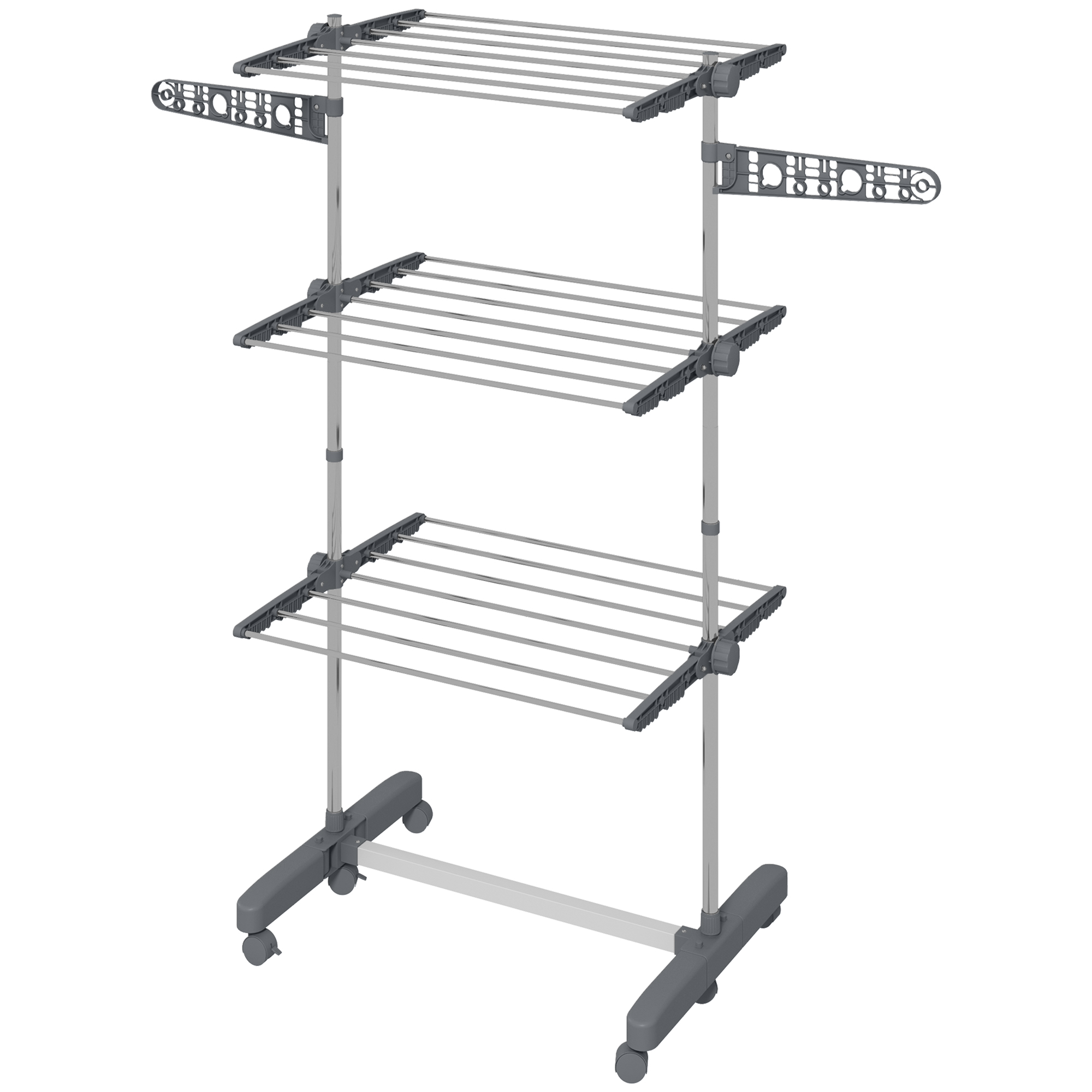 Wäscheständer, 4 Ebenen, klappbar, Blau/Silber