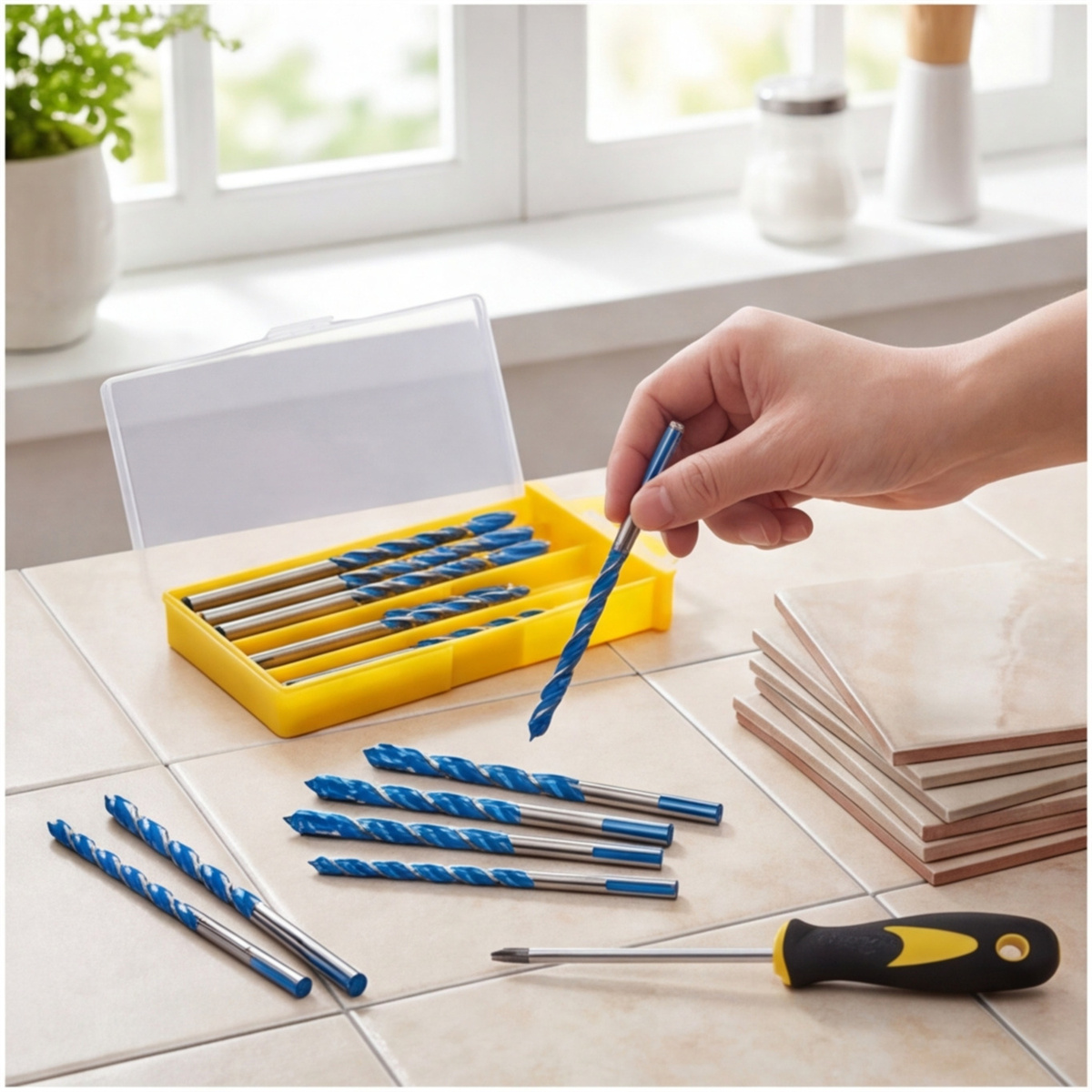 10-teiliges Hartmetall-Spiralbohrer-Set für Holz, Metall und Kunststoff