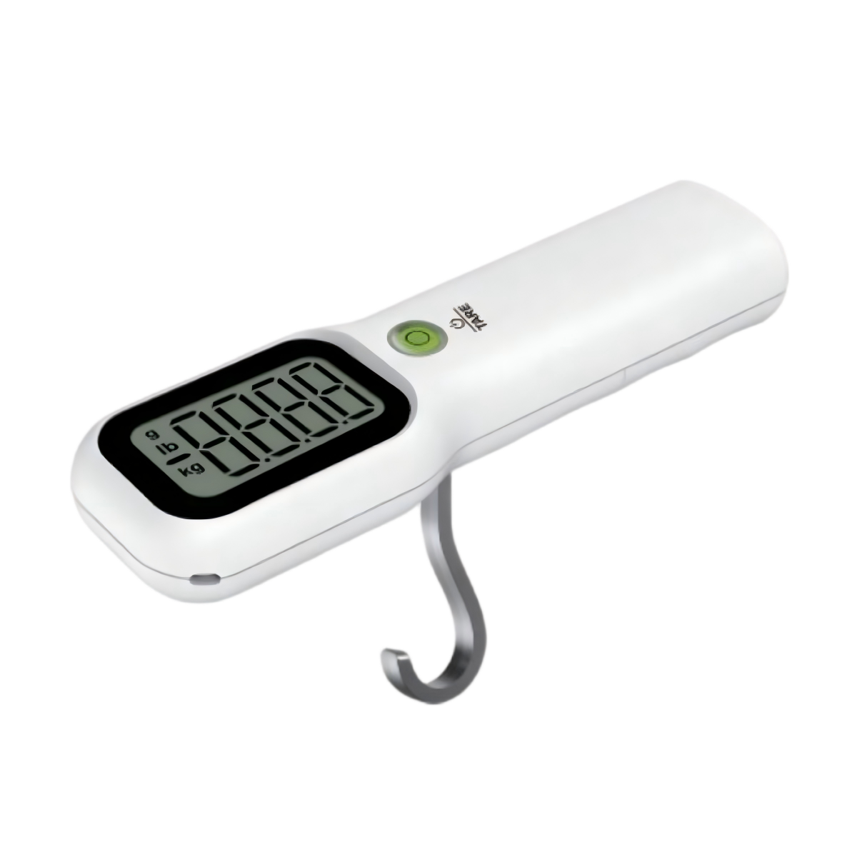 Portable Digital Luggage Scale With Retractable Hook, High-Precision Travel Suitcase Weight Scale With LCD Display, White