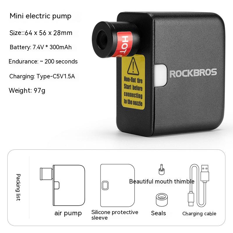 Mini-Elektrische Luftpumpe für Fahrräder - Hochdruck, American & French Ventil