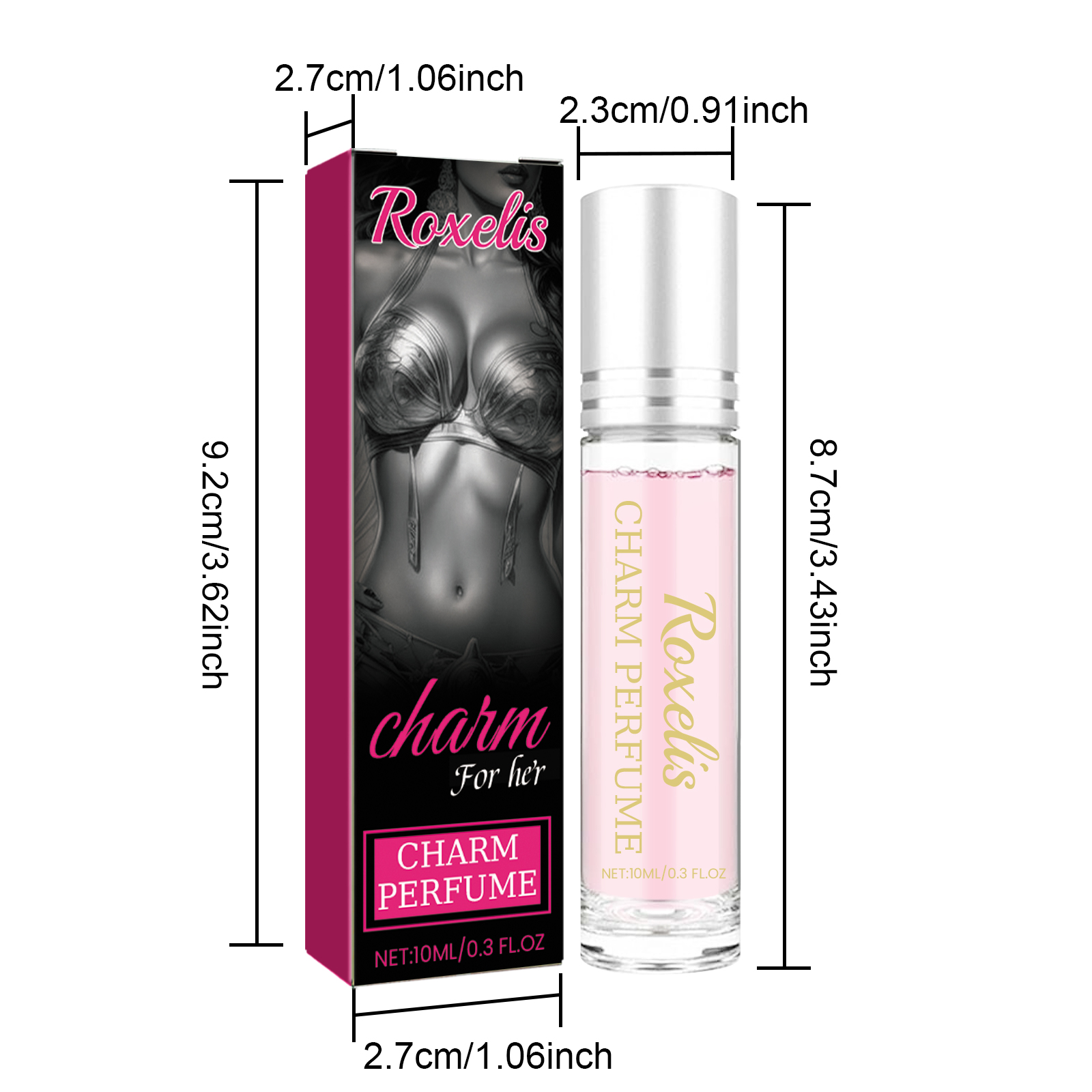 Women Charm Roll-On Perfume, Portable Long Lasting Mild Light Fragrance, Natural Elegant Scent For Dating Party Daily Use, 10ml Mini Travel Size Rolle