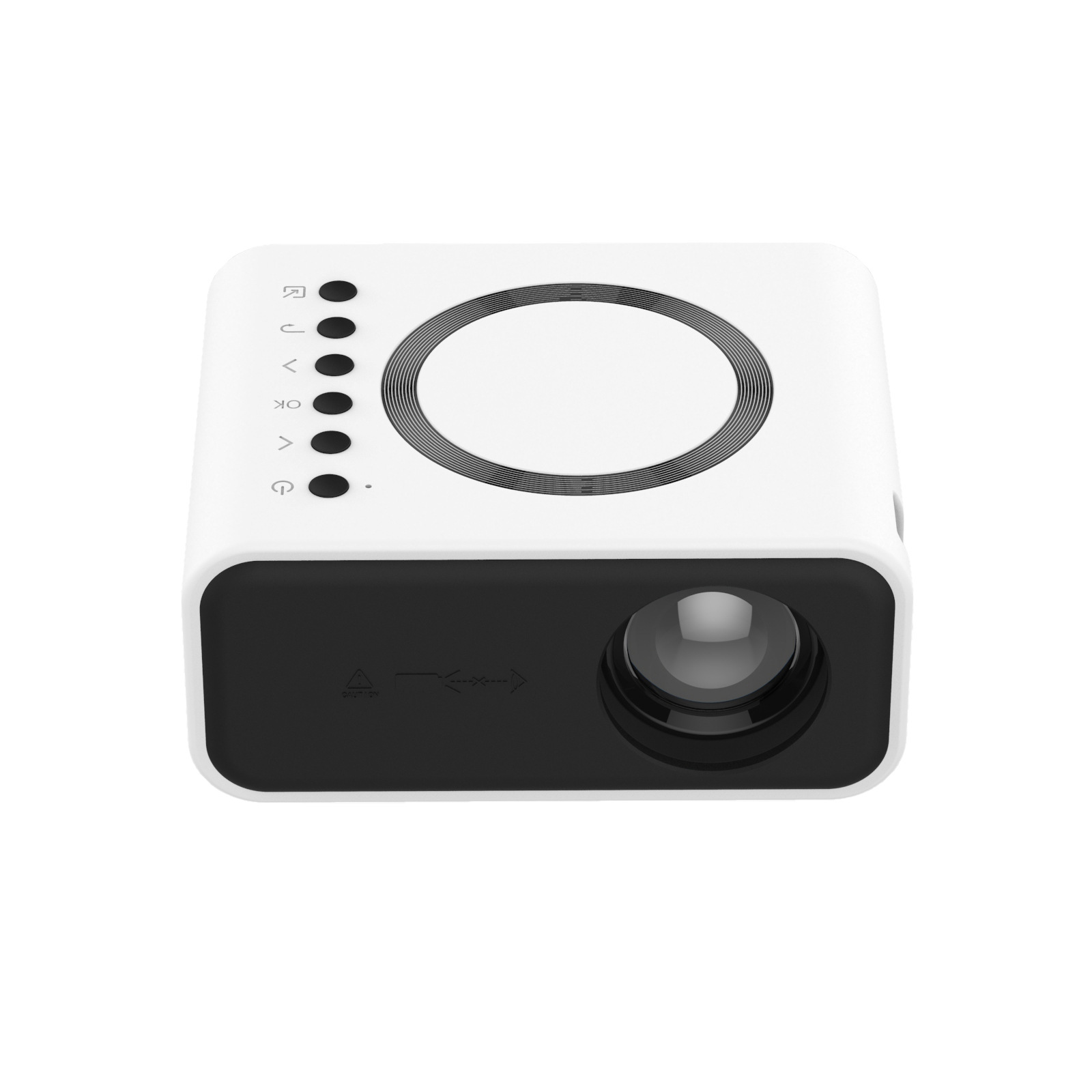 Portabler Mini-Beamer - TFT LCD 320x240 Native Auflösung, LED-Lampe mit 30.000 Stunden Lebensdauer, manuelle Fokussierung