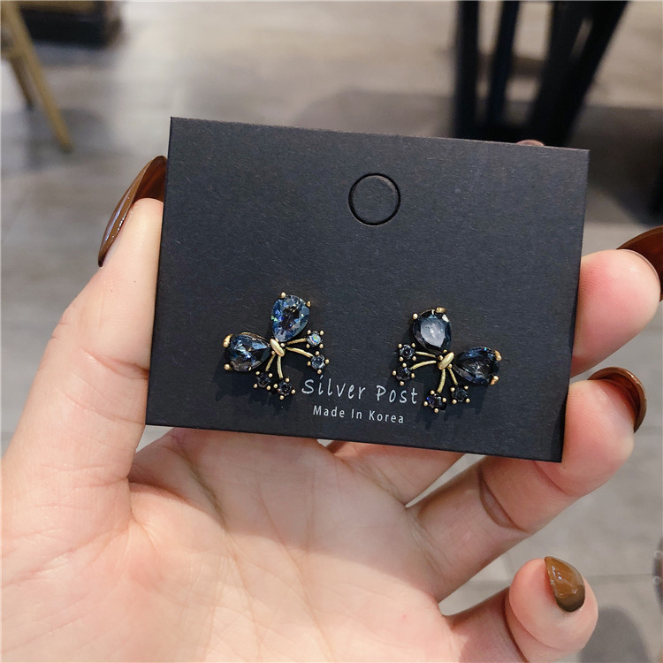 Koreanische Vintage S925 Sterling Silber Nadeldrop Ohrringe, Mini Delicate Teardrop Micro Paved Gold Plated Dainty Women Ear Jewelry