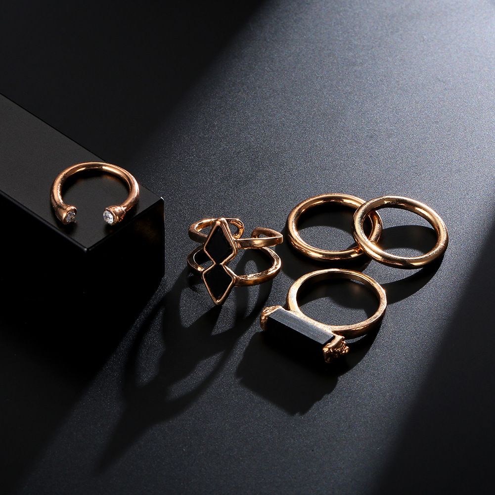 Elektroplattiertes Fashion Joint Ring Set, 18K Edelstein Schmuck