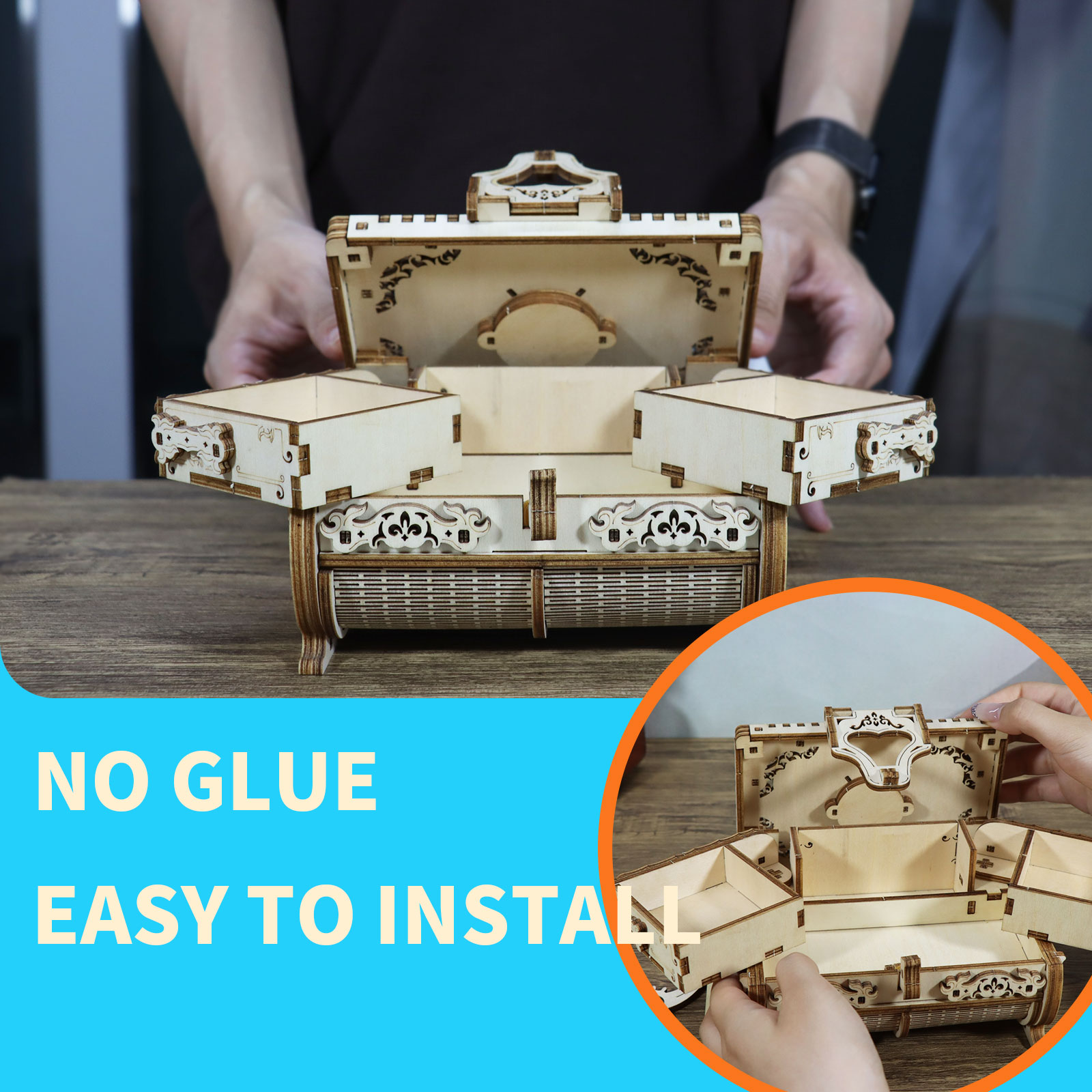 3D-Holz-Puzzle Schmuckkasten