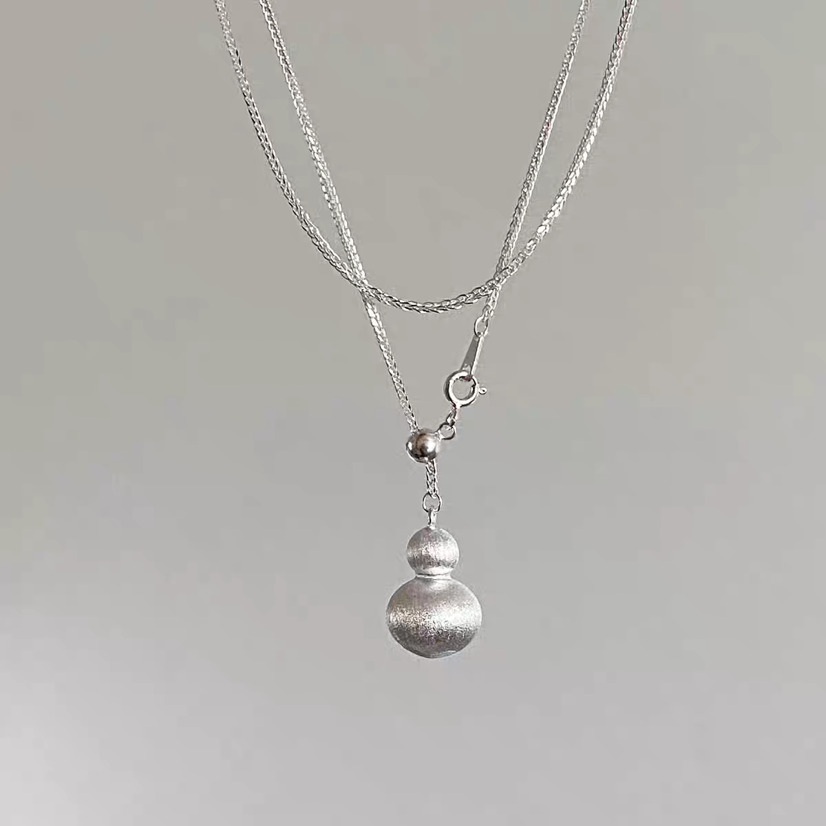 999 Sterling Silber Gourd-Anhänger-Halskette, Minimalistischer chinesischer Stil, Perfekt für täglichen Gebrauch & Valentinstagsgeschenke