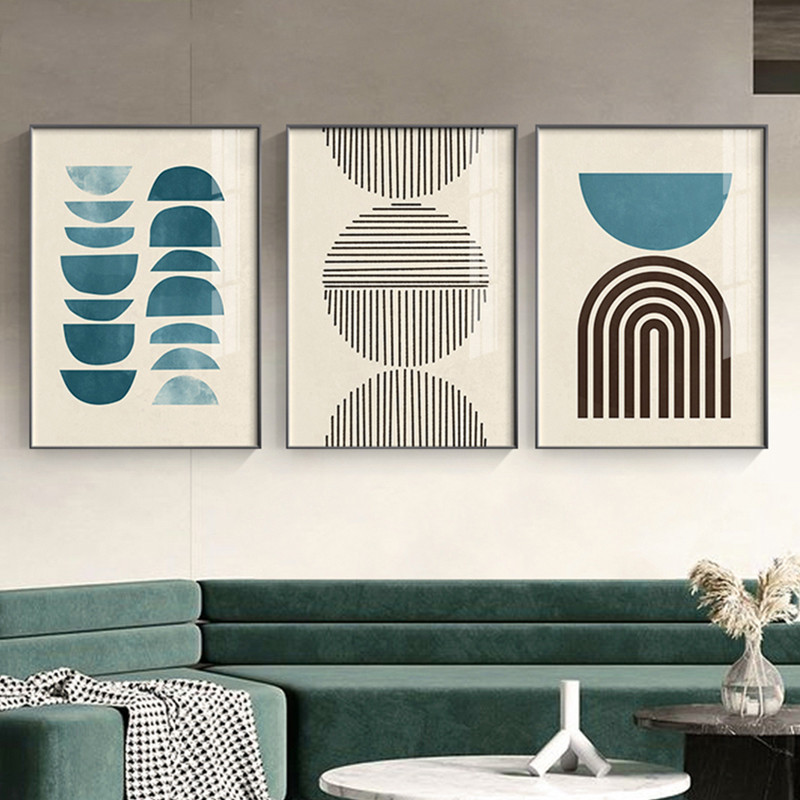 Farbenfrohes geometrisches Poster auf Leinwand