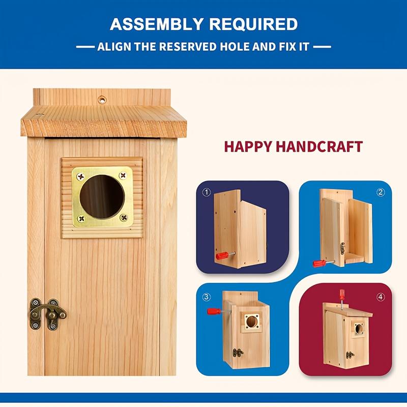 Set Of 2 Handmade Natural Cedar Birdhouses Eco-friendly, Durable, And Suitable For Hanging In Gardens, Balconies, Or Yards Provides A Safe, Comfortabl