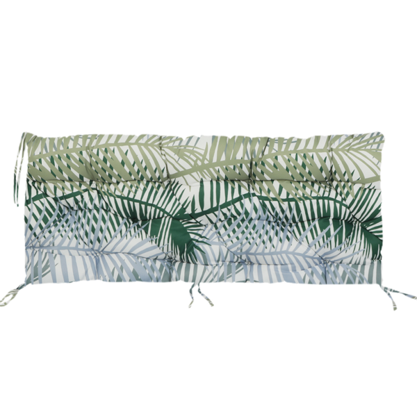 Outdoor Swing Cushion 60 Inch, Waterproof, 4 Inch Thick, with Backrest and Straps