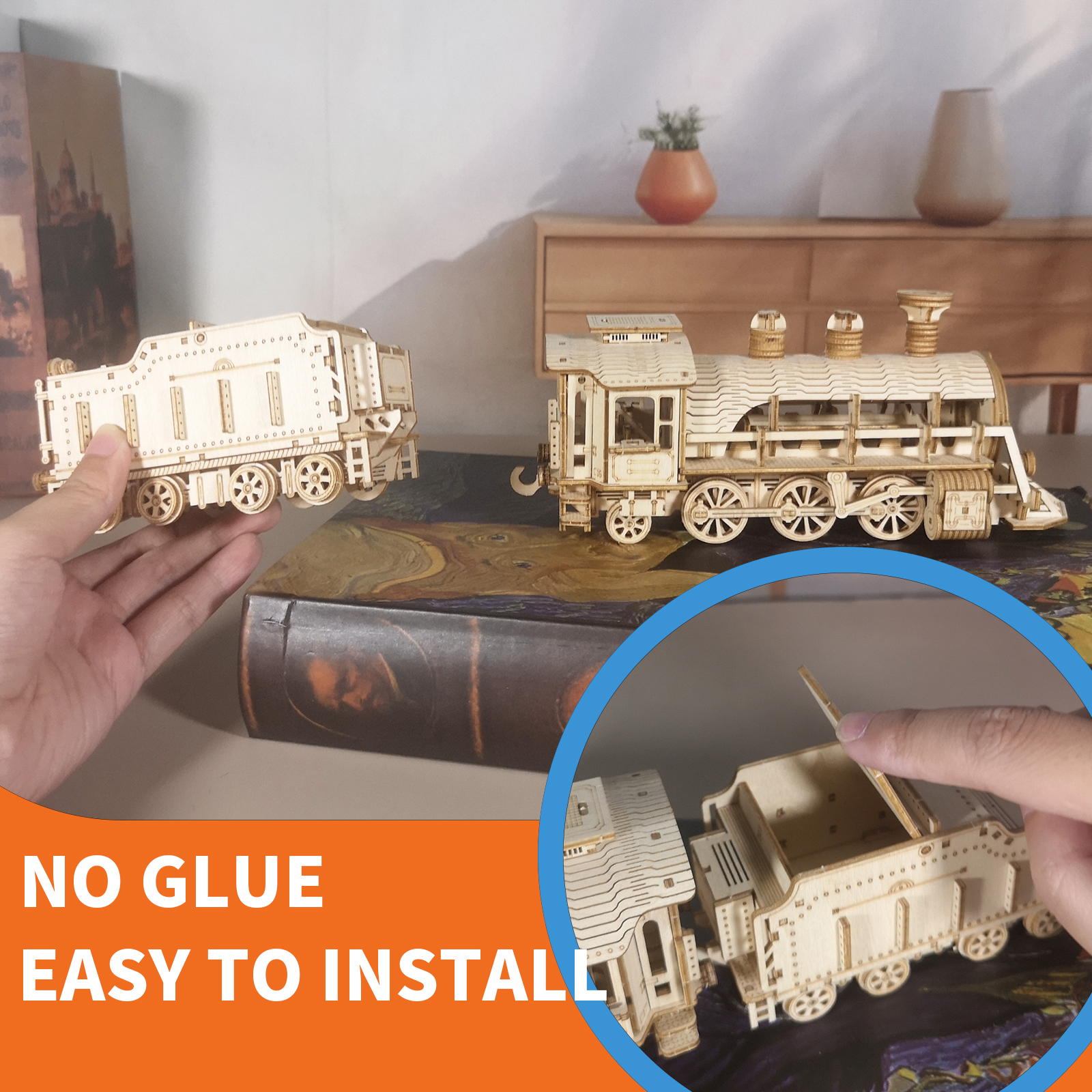 3D-Holz-Puzzle Mechanischer Zug