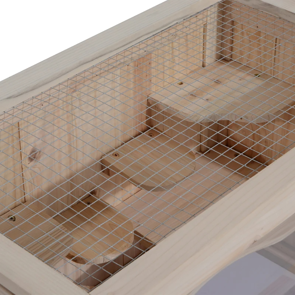 2-Ebenen Hamsterkäfig mit öffnungsfähigem Deckel, Fronttür, Regal und Leiter für Hamster, Mäuse und andere kleine Nager