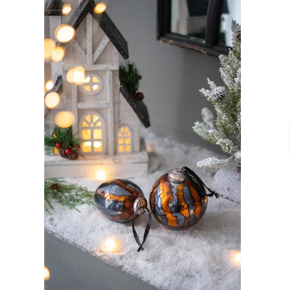 6-teiliges Glas-Weihnachtskugel-Set für Weihnachtsbaum & Party-Dekoration