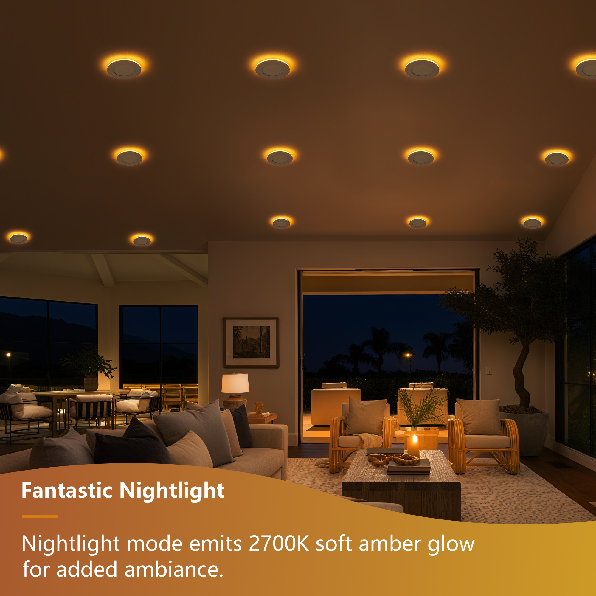 حزمة من 6 مصابيح LED البيضاء المدمجة من 4 بوصات، قابلة للتمديد، 2700K-5000K 5CCT، 800LM إضاءة عالية، 9W 120V، ضوء بدون صندوق مدمج