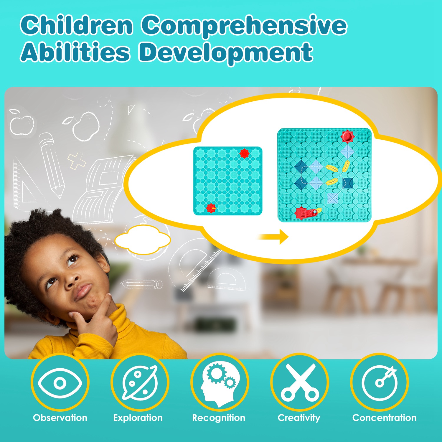 1Pc Kids Logical Road Builder Toy Brain Teasers Puzzles Montessori Toys Preschool Educational Learning Toys Puzzle STEM Board Game For 3 To 8 Years Ol