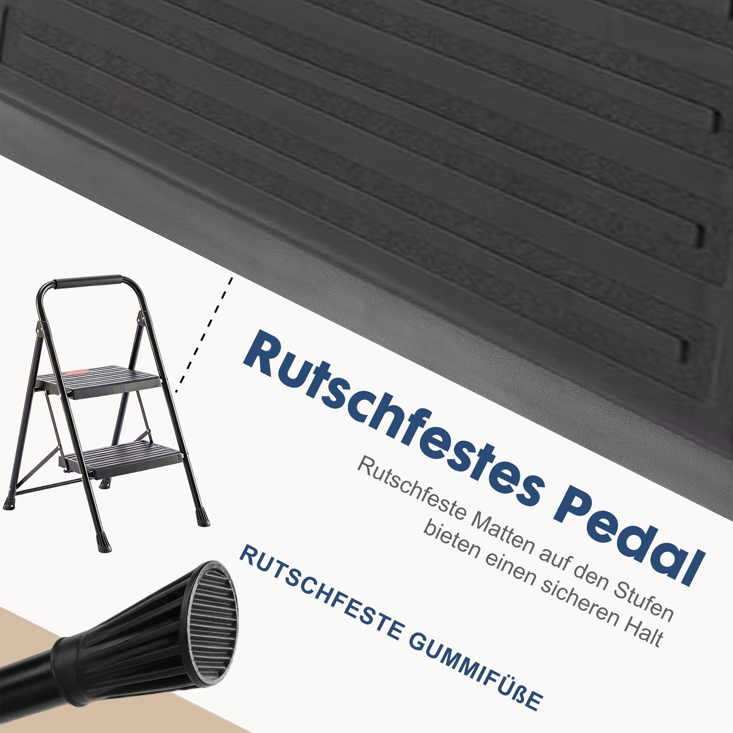 Portable Non Slip Ladder - Black