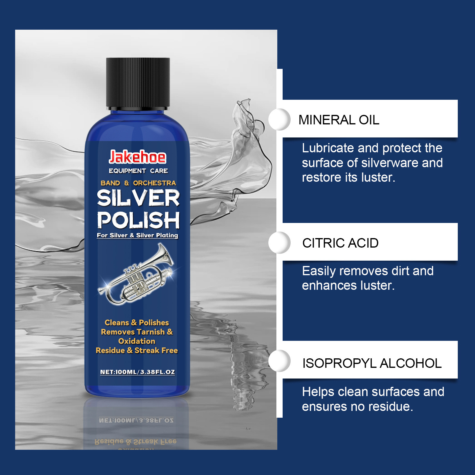 Jakehoe Silver Polishing Agent For Silver Jewelry Cleaning Stains, Daily Maintenance, Polishing, And Refurbishing Cleaner