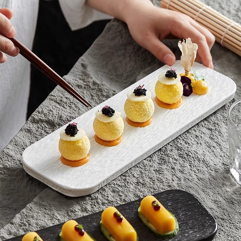 Muster-Rock-Rechteck-Sushi-Platte Sashimi-Platte
