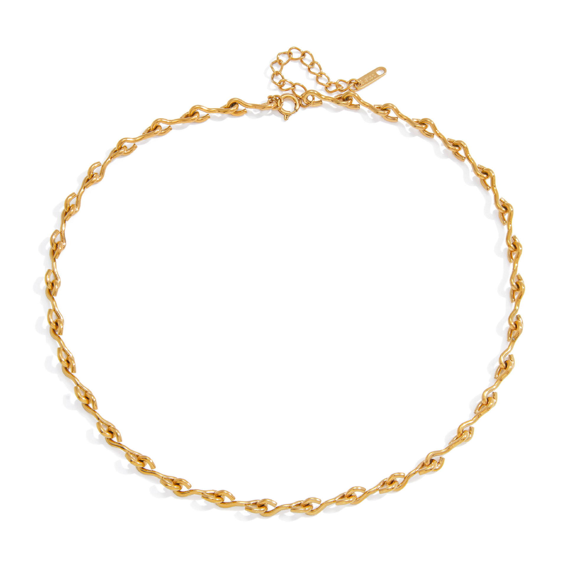 Geometrisches Stahl-Zirkon-Pendant-Halskette