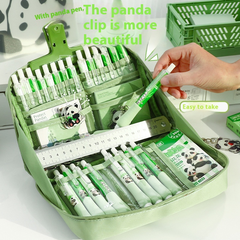 12 capas Panda estuche de lápices con capacidad extra grande