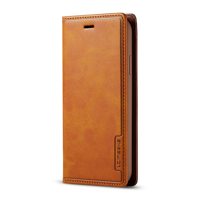 Leather Pattern External Card Business Flip Phone Case
